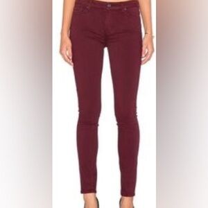 7 For All Mankind Burgundy Skinny Jeans | Size 25